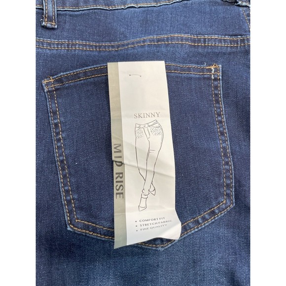 Satin Doll Bedazzled Skinny Jeans NWT Size 22 Style# F9-20810C-P Dark Wash - Picture 4 of 7